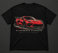 Red mid-engine widebody — front design