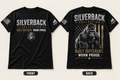 Silverback Collection Built Different Tee, front and back flat lay