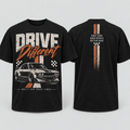 Drive Different automotive T-shirt front and back