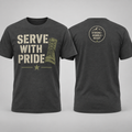Serve With Pride military-inspired T-shirt front and back