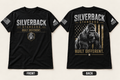 Silverback Built Different Tee — Silverback Standard. Front and back design mockup.